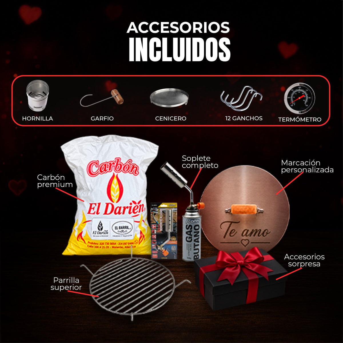 ❤️Combo Amor y Amistad Mediano 30LB - Asadores El Barril