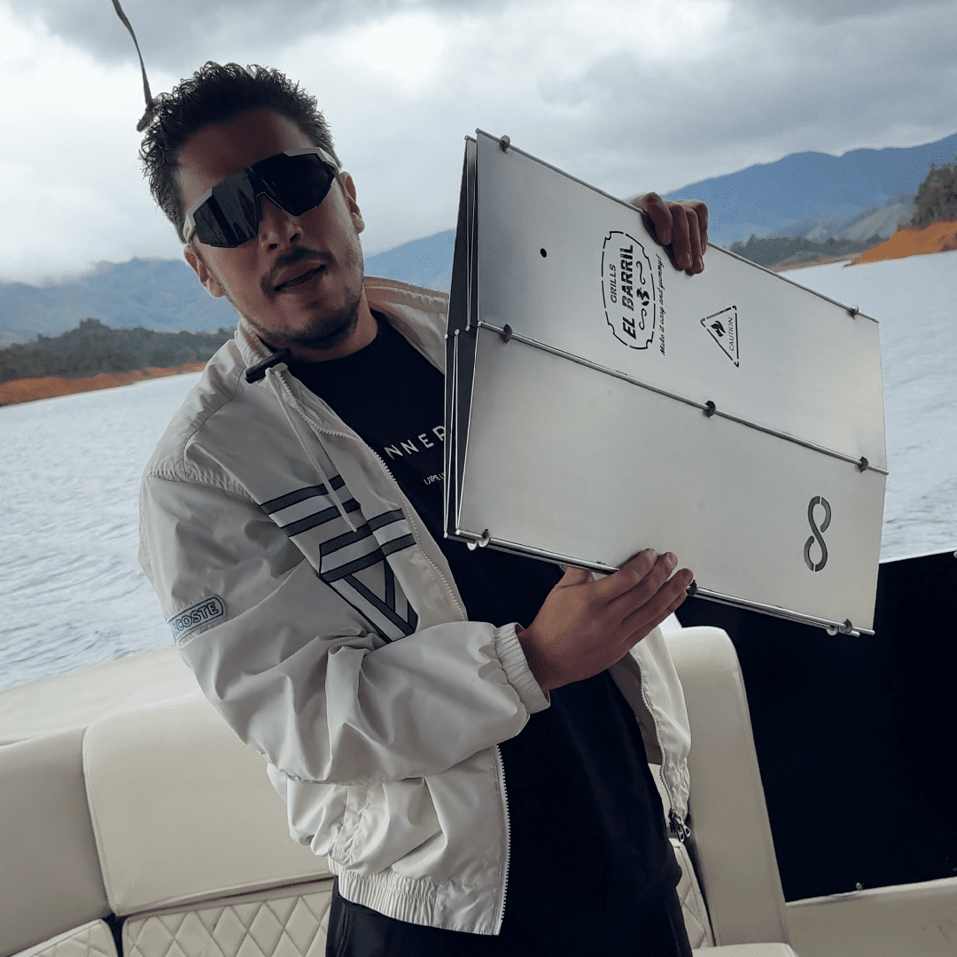 Combo Barril Mediano Plegable 45LB Premium - Asadores El Barril