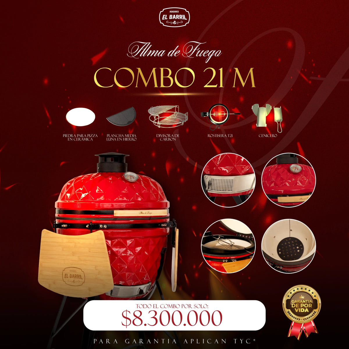 ALMA DE FUEGO l COMBOS PREMIUM l KAMADOS EXCLUSIVOS Y PROFESIONALES ❤️‍🔥 - Asadores El Barril