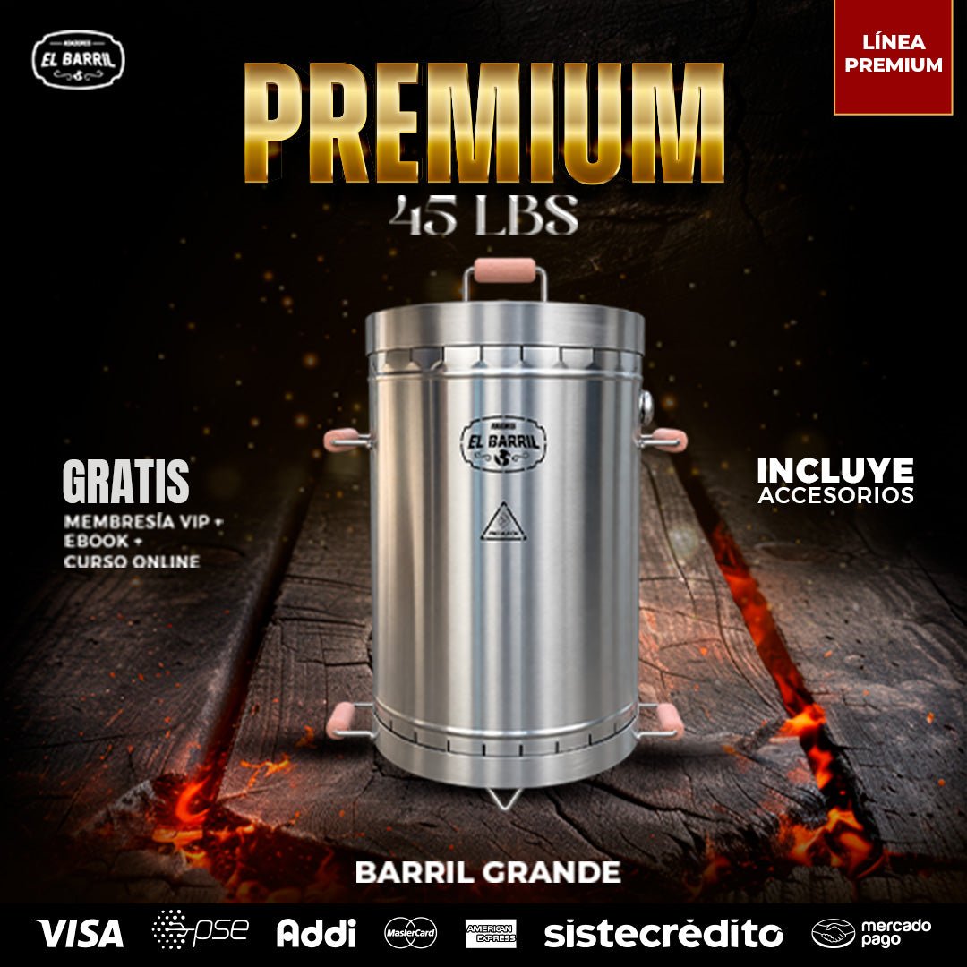 ⭐Barril Grande Linea Premium 45LB - Asadores El Barril
