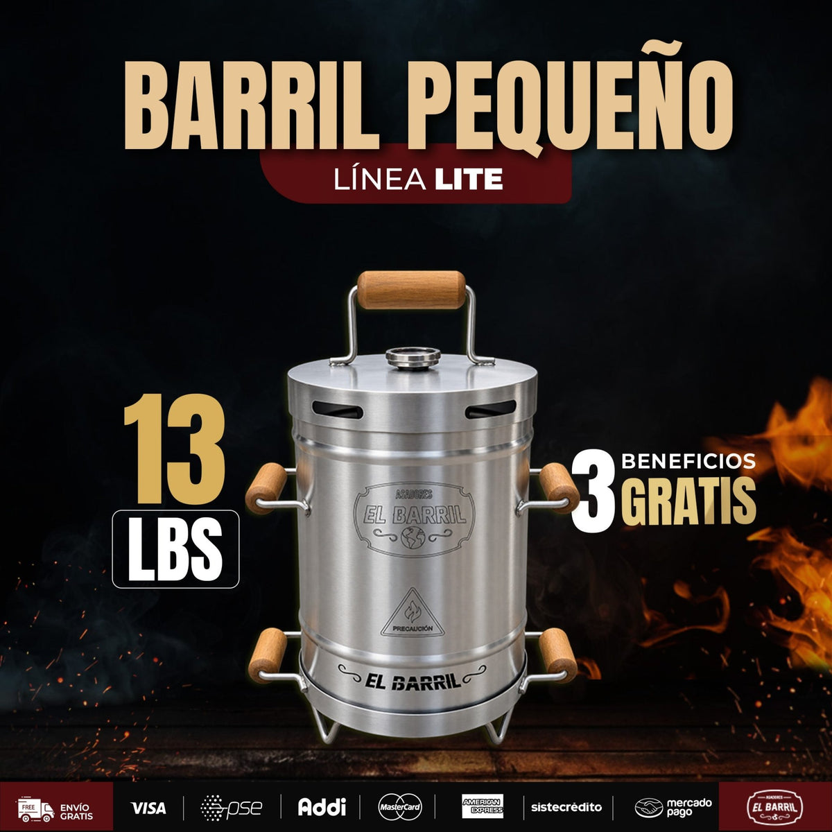 Barril Pequeño Linea Lite - Rey Mundialero - Asadores El Barril