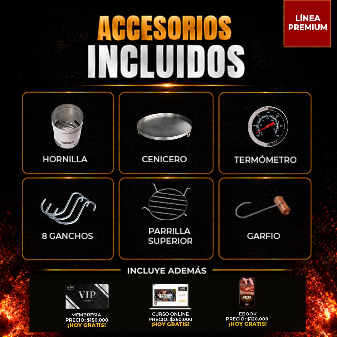 ⭐Barril Pequeño Linea Premium 13LB - Asadores El Barril