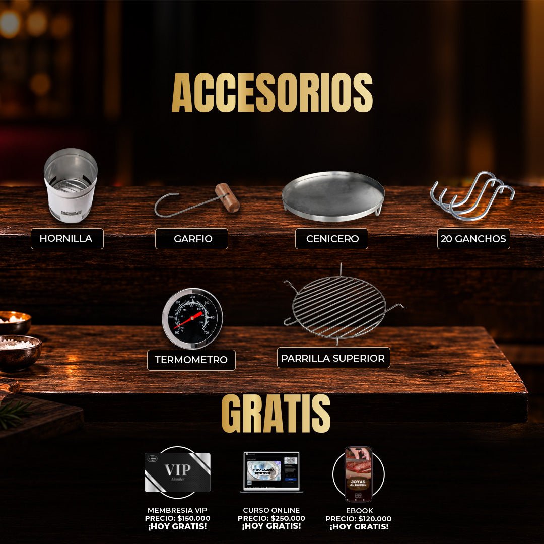 Combo Parrillero Lite - 12 Cuotas Sin Interés - Asadores El Barril